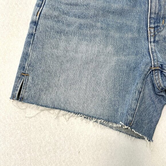 NWT Madewell Relaxed Mid Length Denim Jean Shorts Cut Off Raw Hem size 25 - Picture 3 of 7